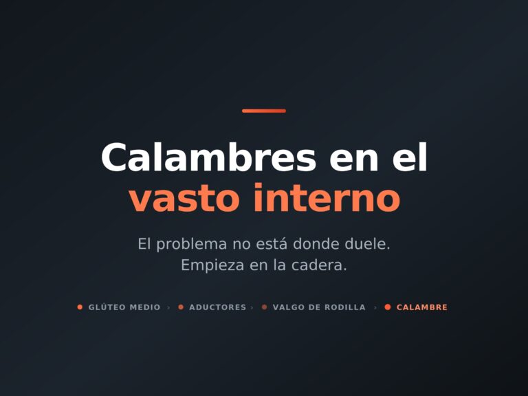 Calambres en el vasto interno: el problema no está donde duele, empieza en la cadera